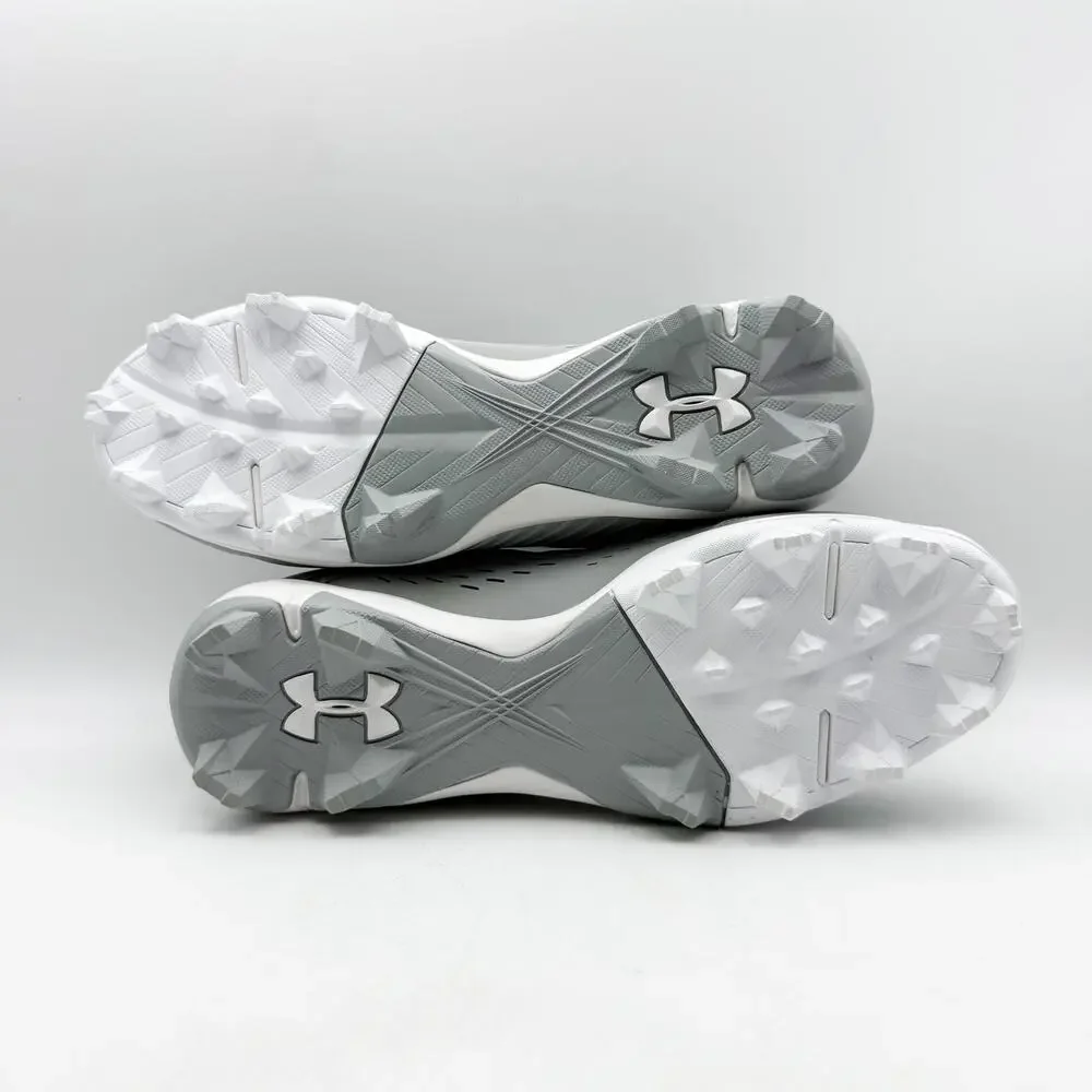 Under Armour Mens Leadoff Low RM Molded Baseball Cleats Size 12 Grey White NWOB